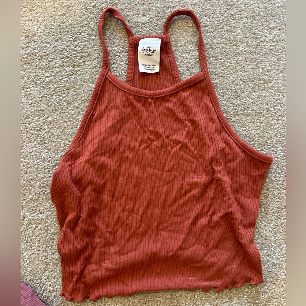 Tilly’s Halter Neck Cropped Tank Top